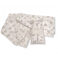 BW-0503-0528G: 2 Pack Muslin Squares In A Gift Bag- Grey
