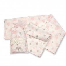BW-0503-0528P: 2 Pack Muslin Squares In A Gift Bag- Pink