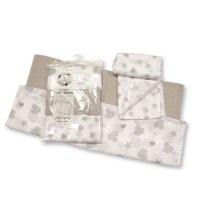 BW-0503-0529G: 3 Pack Design Muslin Squares- Grey