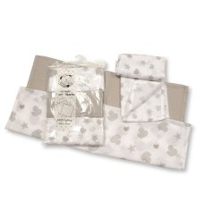 BW-0503-0529G: 3 Pack Design Muslin Squares- Grey