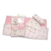 BW-0503-0529P: 3 Pack Design Muslin Squares- Pink