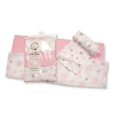 BW-0503-0529P: 3 Pack Design Muslin Squares- Pink