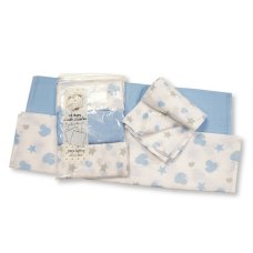 BW-0503-0529S: 3 Pack Design Muslin Squares- Sky