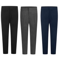 Boys School Zip & Clip Teflon Trousers - Black