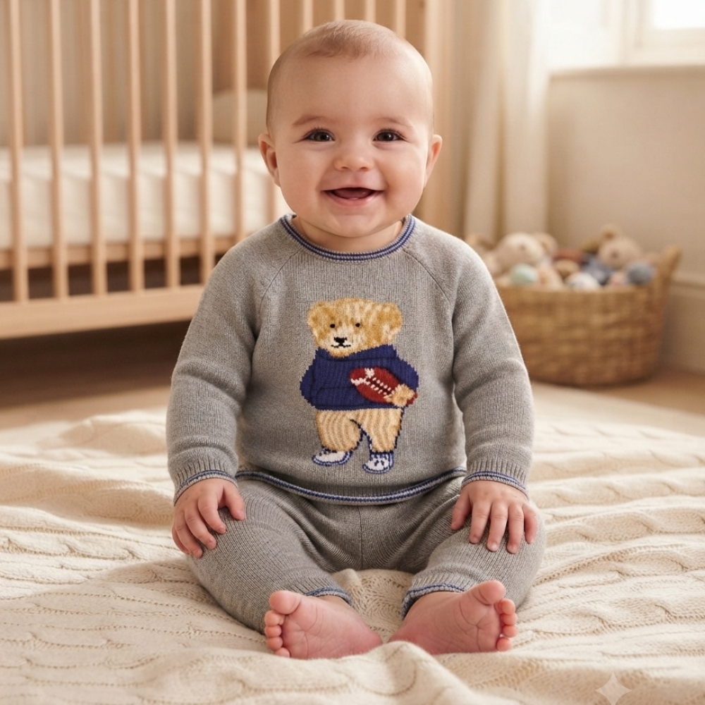 J15521: Baby Boys Knitted 2 Piece Outfit (0-12 Months) J15521: Baby Boys Knitted 2 Piece Outfit (0-12 Months)