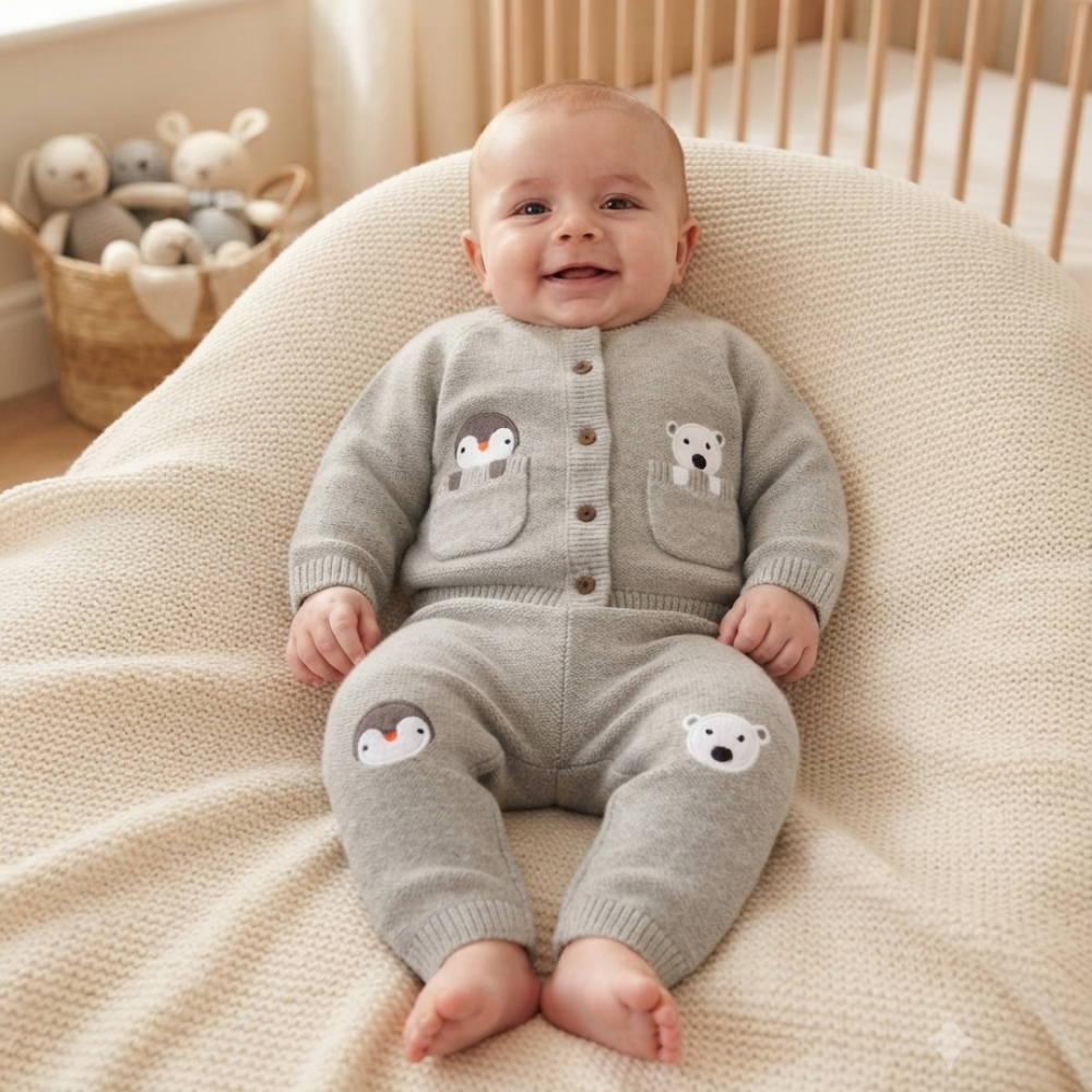 J15588: Baby Boys Knitted 2 Piece Outfit (0-9 Months) J15588: Baby Boys Knitted 2 Piece Outfit (0-9 Months)