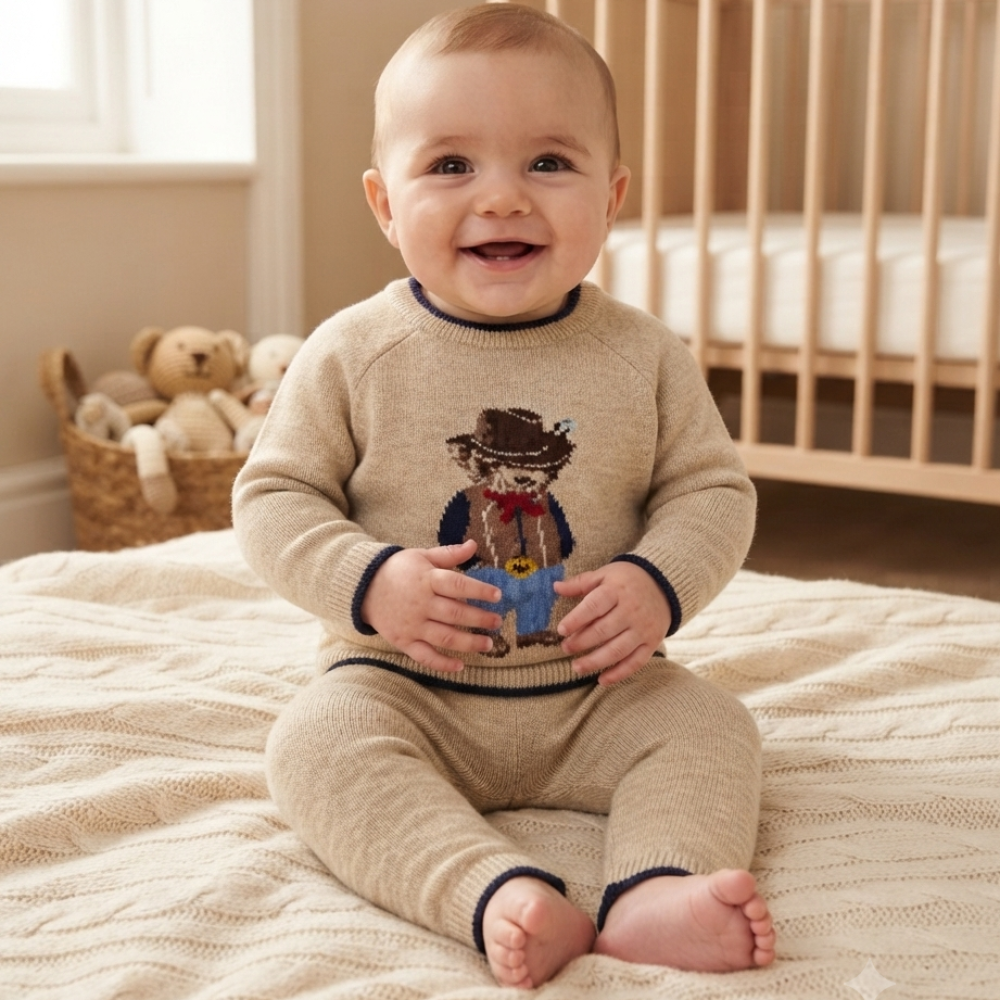 J15731: Baby Boys Knitted 2 Piece Outfit (0-12 Months) J15731: Baby Boys Knitted 2 Piece Outfit (0-12 Months)