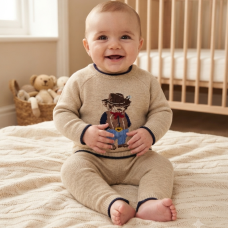 J15731: Baby Boys Knitted 2 Piece Outfit (0-12 Months)