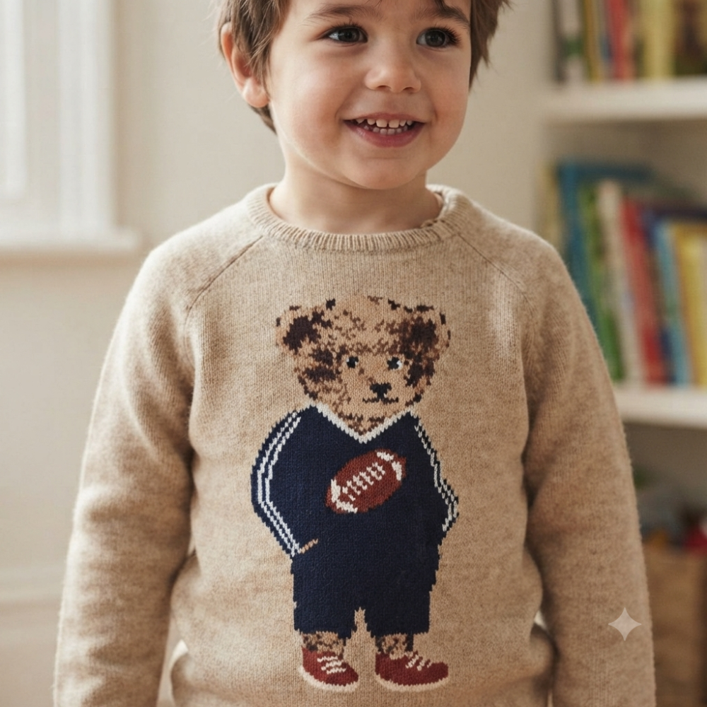 J15733: Boys Footballer Bear True Knit Jumper (2-4 Years) J15733: Boys Footballer Bear True Knit Jumper (2-4 Years)
