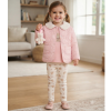 J16450: Girls Quilted Jacket, Top & Leggings Outfit With Bear Keyring (3-4 Years)