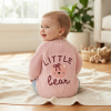 J16588: Baby Cotton Knit Cardigan With Embroidery Detail- Little Bear  (0-12 Months)