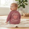 J16592: Baby Cotton Knit Cardigan With Embroidery Detail- Little Cutie  (0-12 Months)