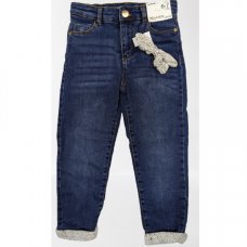 DX301: Girls Relaxed Mid Rise Jean With Hair Band  (1-8 Years)