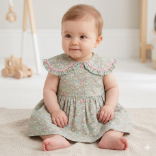 K34201: Baby Girls All Over Print Lined Dress  (1-2 Years)