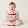 K34212: Baby Girls Lined Dress With Embroidery Detail  (1-2 Years)