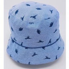 0332: Baby Boys Cotton Dinosaur Bucket Hat (6-18 Months)
