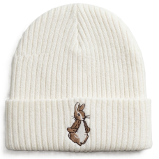 KW111: Baby Embroidered Brown Bunny Rabbit Knitted Hat (Newborn -3 Months)