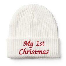 KW112: Baby Embroidered My 1st Christmas Knitted Hat (Newborn -3 Months)