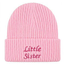 KW113: Baby Embroidered Little Sister Knitted Hat (Newborn -3 Months)