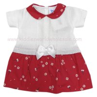 MC408: Baby Girls Floral Dress With Bow (0-9 Months)