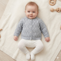 MC7092: Baby Girls Grey Knitted Cardigan (0-9 Months)