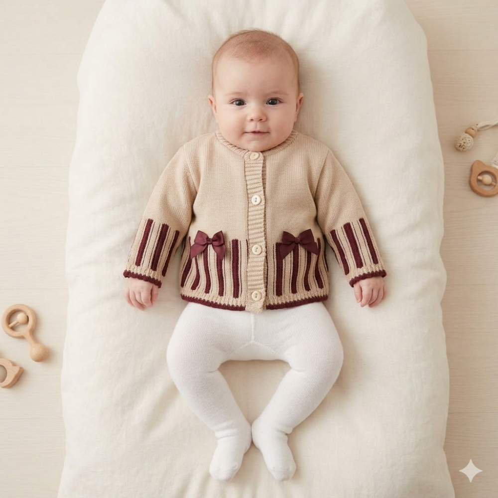MC8040: Baby Girls Bow cardigan (0-9 Months) MC8040: Baby Girls Bow cardigan (0-9 Months)
