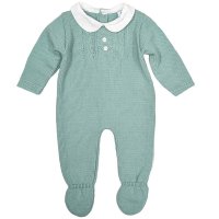 MC805-Sage: Baby Knitted All In One (0-9 Months)