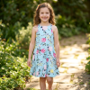 MT902: Girls Mint Floral Dress ( 7-11 Years)