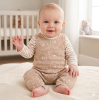 MTX04: Baby Brown Bear Print Dungaree & Top Outfit (0-18 Months)