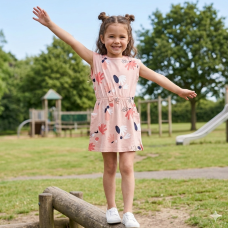 NX751: Girls All Over Print Dress (3-9 Years)