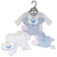 PB-20-394S: Premature Boys 4 Pieces Set - Whale