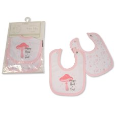 PB-20-396P: Premature Baby Girls 2 Pack Bibs