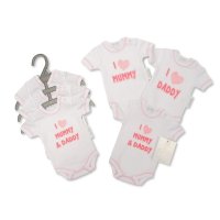PB-20-552: Premature Baby Girls I Love Mummy & Daddy 3 Pack Bodysuits