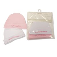 PB-20-553P: Premature Baby Girls Hats 2-Packs