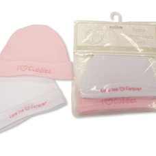 PB-20-553P: Premature Baby Girls Hats 2-Packs