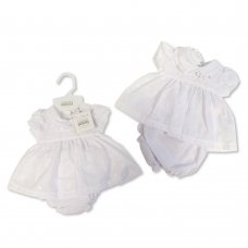 PB-20-568: Premature Baby Broderie Anglais Dress with Lace