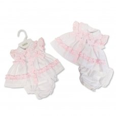 PB-20-569: Premature Baby Dress with Bows and Buttons