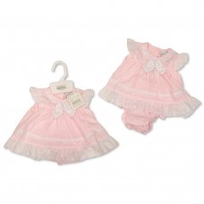 PB-20-571: Premature Baby Dress with Bow and Lace