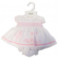 PB-20-572: Premature Baby Dress with Smocking