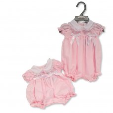PB-20-614: Premature Baby Girls Romper with Lace and Bow