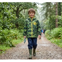 PGX17: Jurassic World All Over Print Camo Rain Mac/ Coat (7-11 Years)