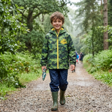 PGX17: Jurassic World All Over Print Camo Rain Mac/ Coat (7-11 Years)