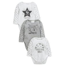 17C236: Babies Gift 3 Pack Bodysuits (Milestones)