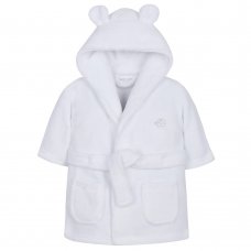 18C20406: Baby White Hooded Dressing Gown (0-6 Months)