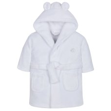 18C204: Baby White Hooded Dressing Gown (6-24 Months)