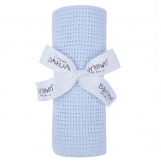 19C189B: Baby Gift Soft Handle Blue Cellular Shawl/Blanket