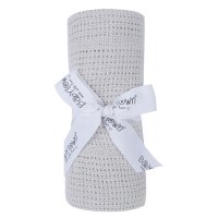 19C189G: Baby Gift Soft Handle Grey Cellular Blanket