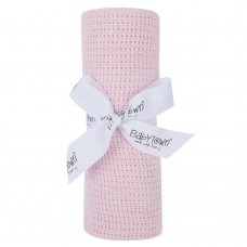 19C189P: Baby Gift Soft Handle Pink Cellular Blanket