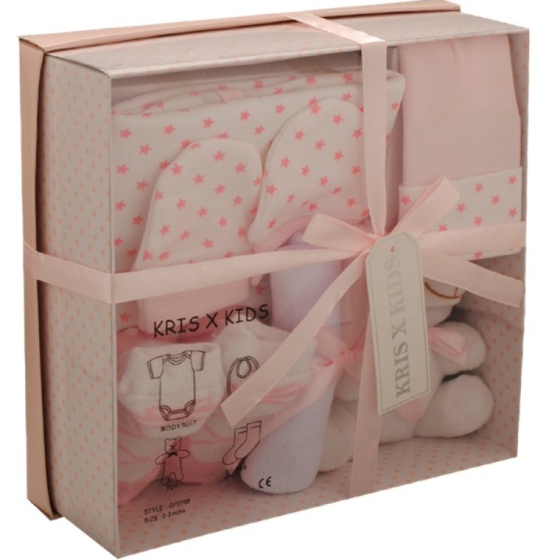 3322P: Pink 7 Piece Luxury Boxed Gift Set (0-3 Months)