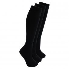 43B425: Girls 3 Pack Black Knee High Socks